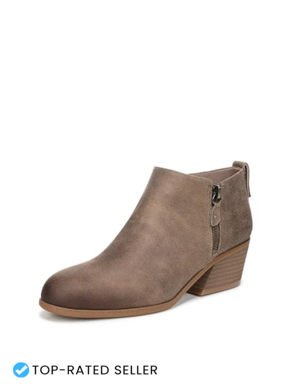 Recycled Fabric Western Ankle Booties Slanted Stacked Heel